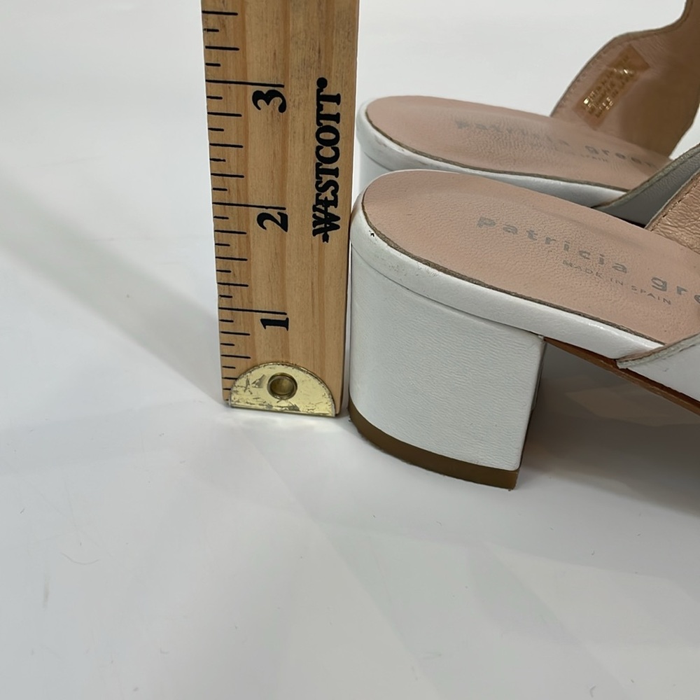 Patricia Green Palm Beach Block Sandals Size 7 White Low Heel Slip On - Picture 7 of 14